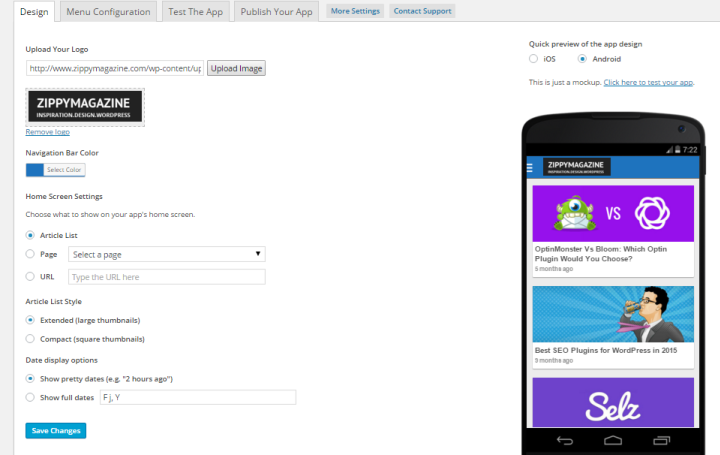 Create a custom design for your app.