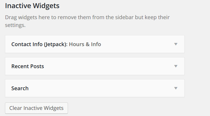 Saving Widgets as Inactive