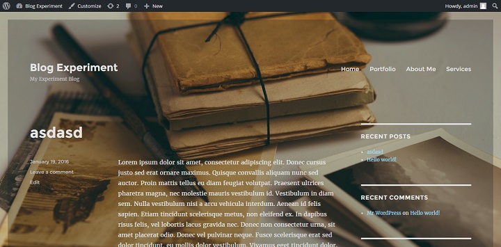 opaque background on image image in the Twenty Sixteen WordPress Theme