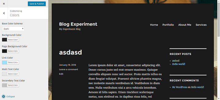 changing the color scheme image in the Twenty Sixteen WordPress Theme