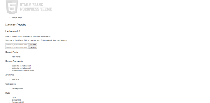 html5blank theme