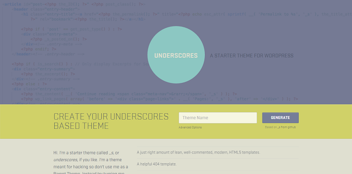 Underscores WordPress starter theme