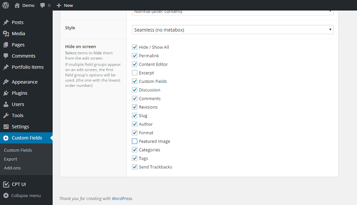 Creating Custom Post Type For Portfolio Page Created With The Advanced Custom Fields Plugin Image 2