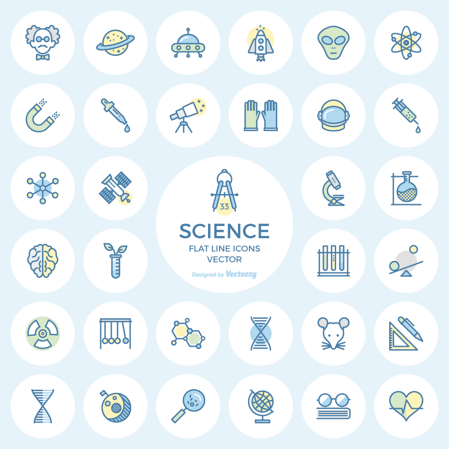 science-flat-line-icons-preview