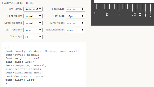 Blind Text Generator Advanced Options