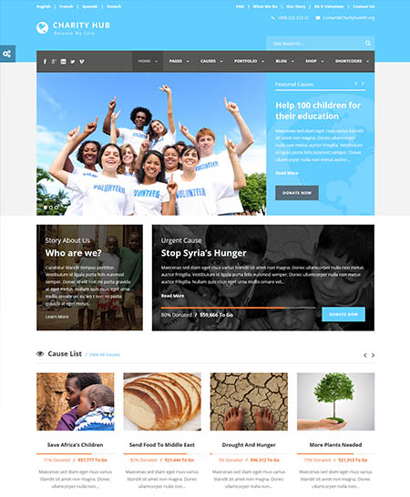 charity hub wordpress theme