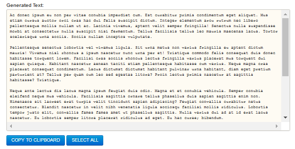 FreeFormatter.com Lorem Ipsum Generator