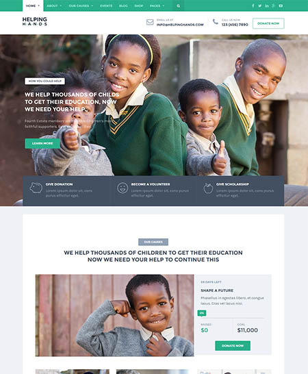 helping hands wordpress theme