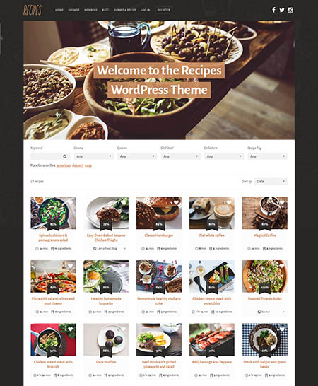 recipes wordpress theme