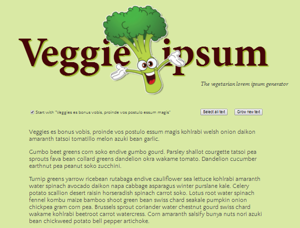 Veggie Ipsum