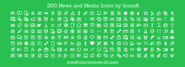 Freebie: 200 News and Media Icons