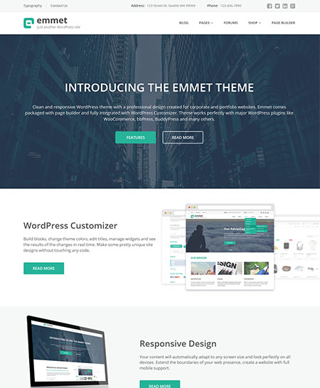 Emmet tema wordpress