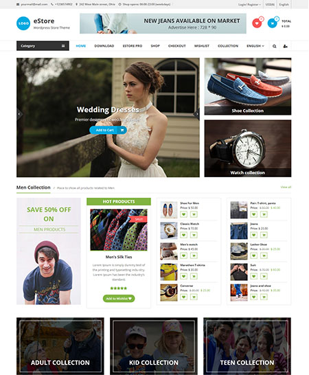 eStore tema wordpress