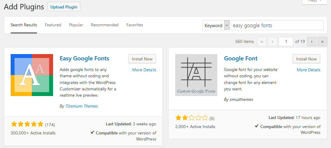 install easy google fonts