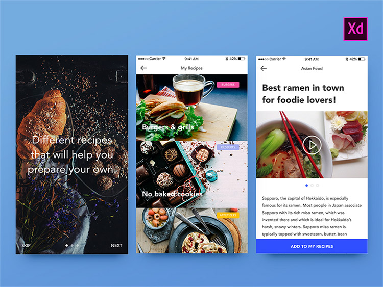 foodies ui mockup