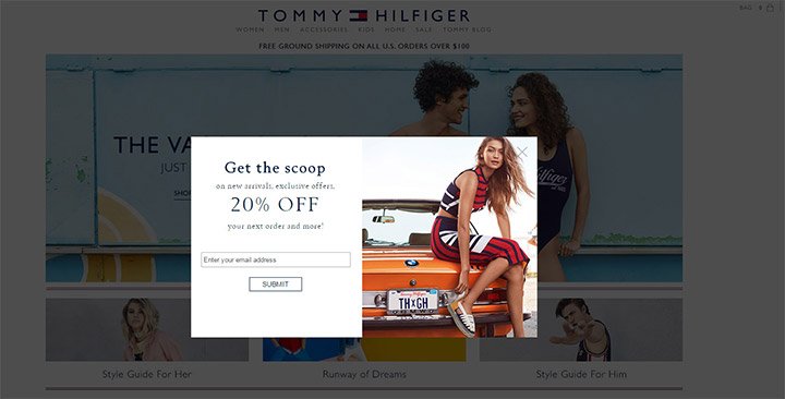 tommy hilfiger modal optin