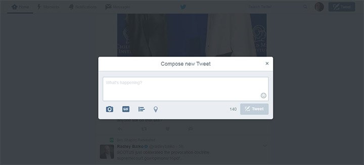 compose twitter modal