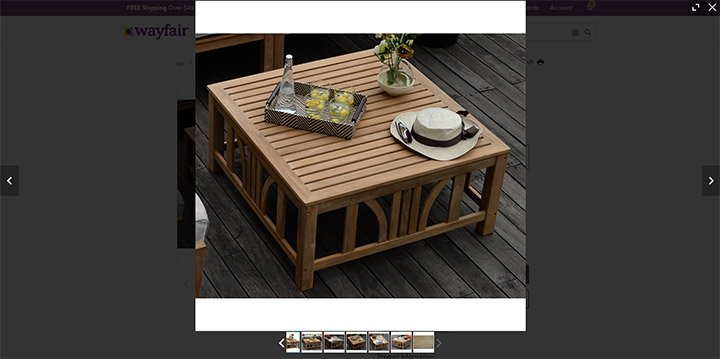 wayfair modal slideshow