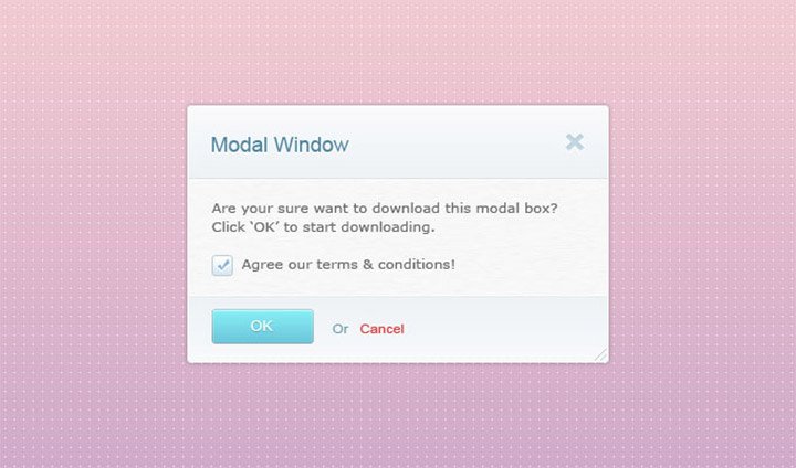 colorful modal psd freebie