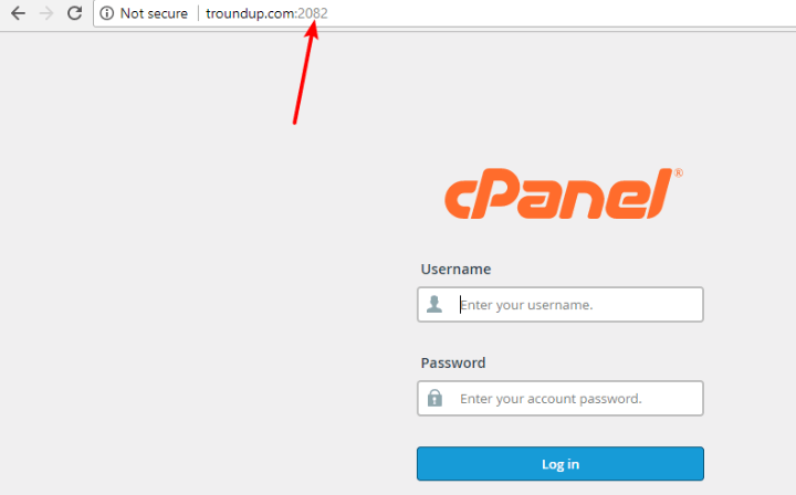 logging into cpanel