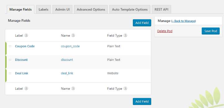 custom fields