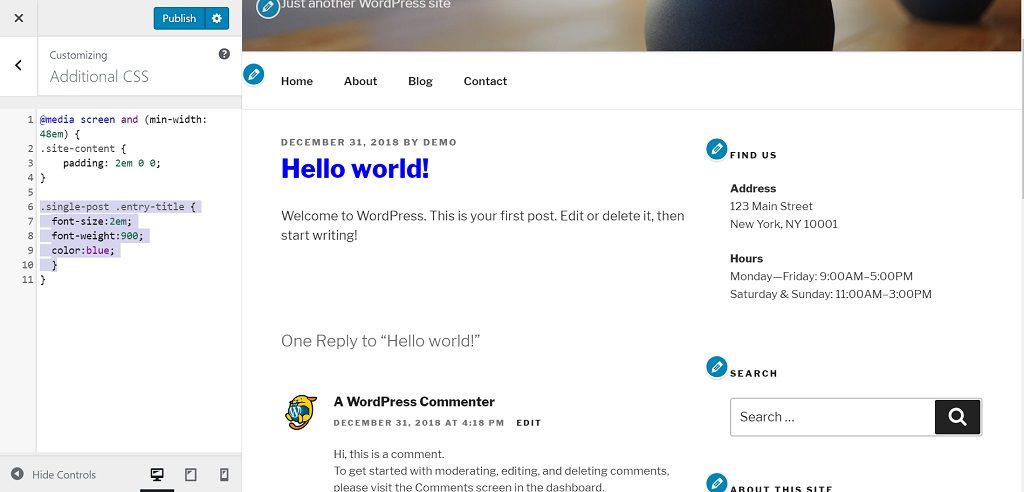 Bigger Better Title Header CSS in WordPress Twenty Seventeen Theme