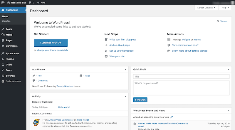 WordPress Dashboard