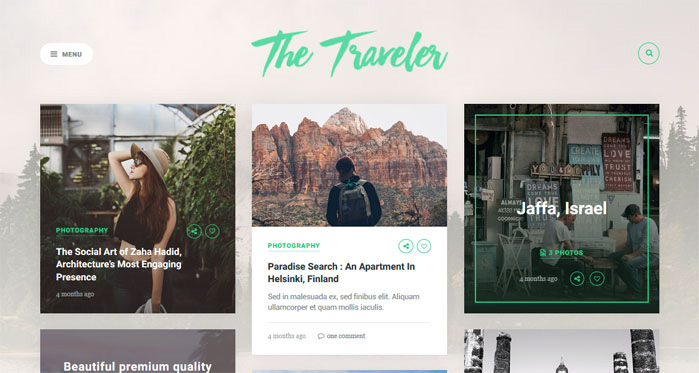 Traveller WordPress themes for writers