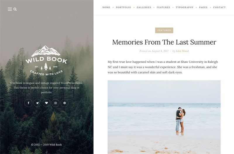 Wild Book WordPress themes for writers