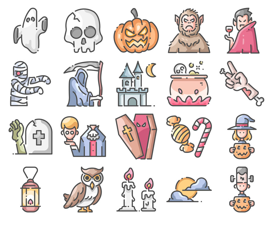 free halloween icon set