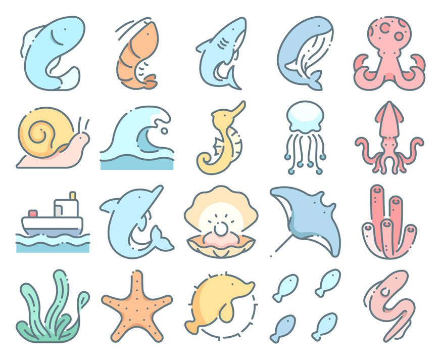 free sealife icon set