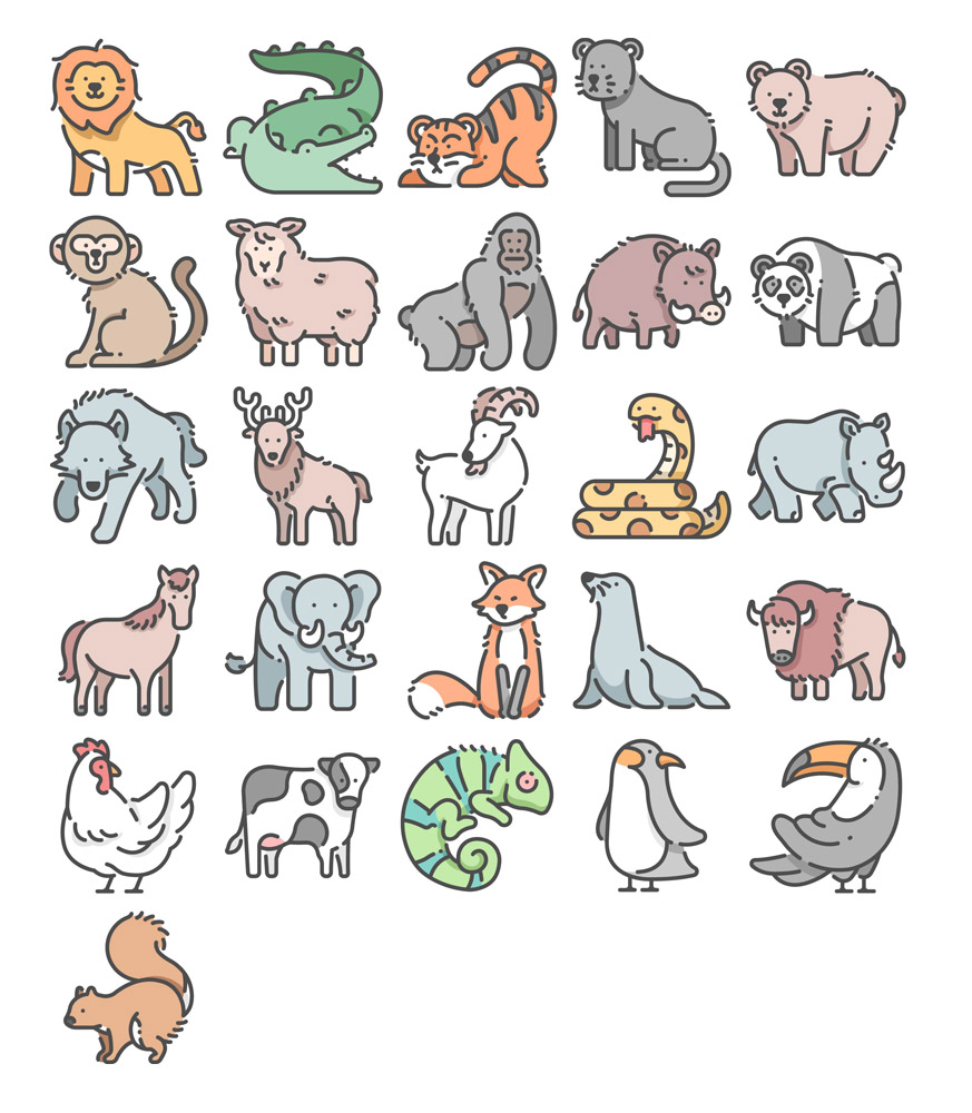 free wildlife icon set