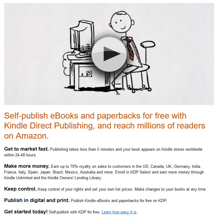 kindle direct publishing for self publishing ebooks