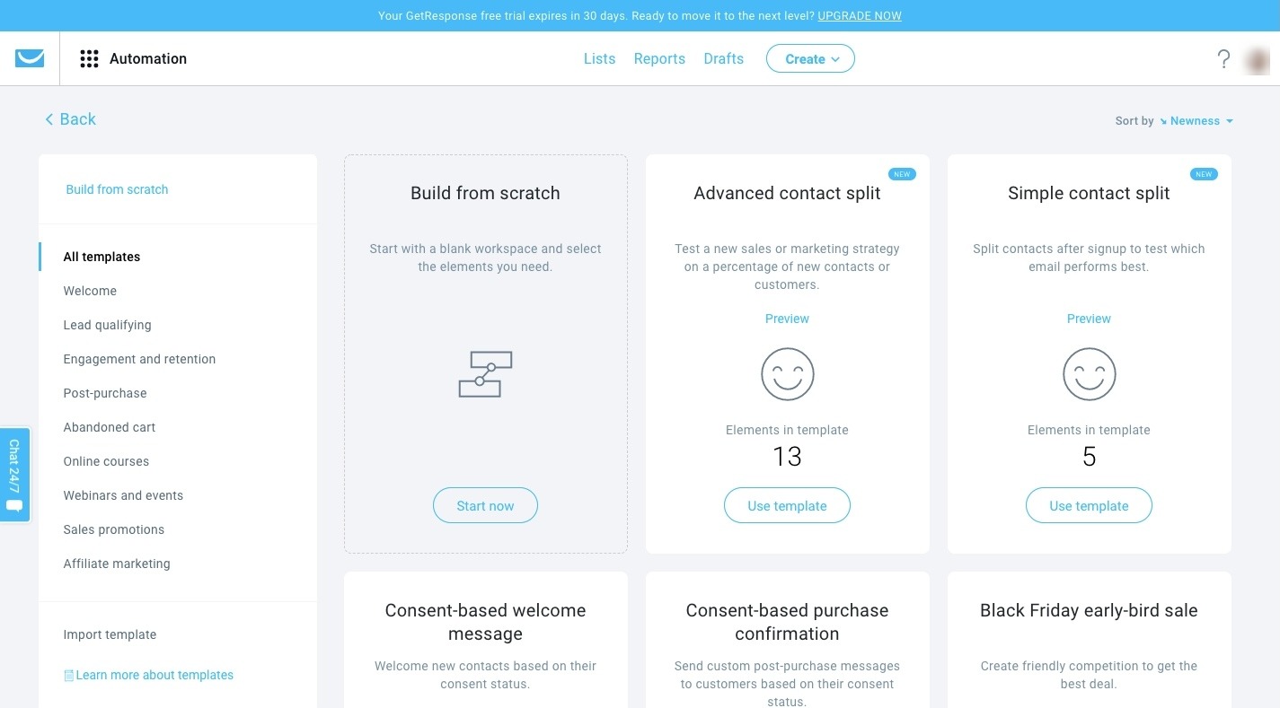 GetResponse Automation Templates