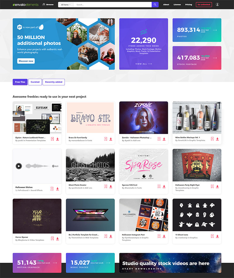 Envato Elements Home Page