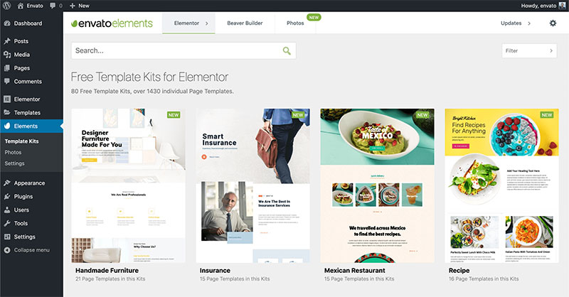 Envato Elements WordPress Templates