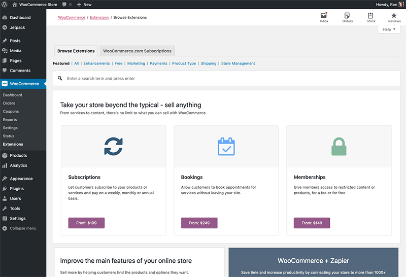 WooCommerce extensions