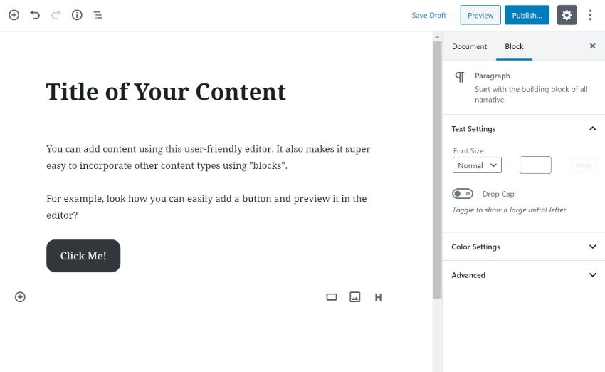 WordPress editor