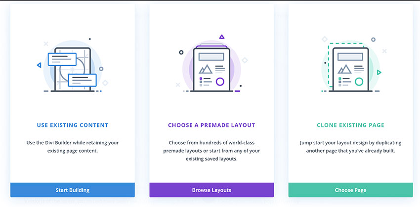 Select Your Layout in Divi