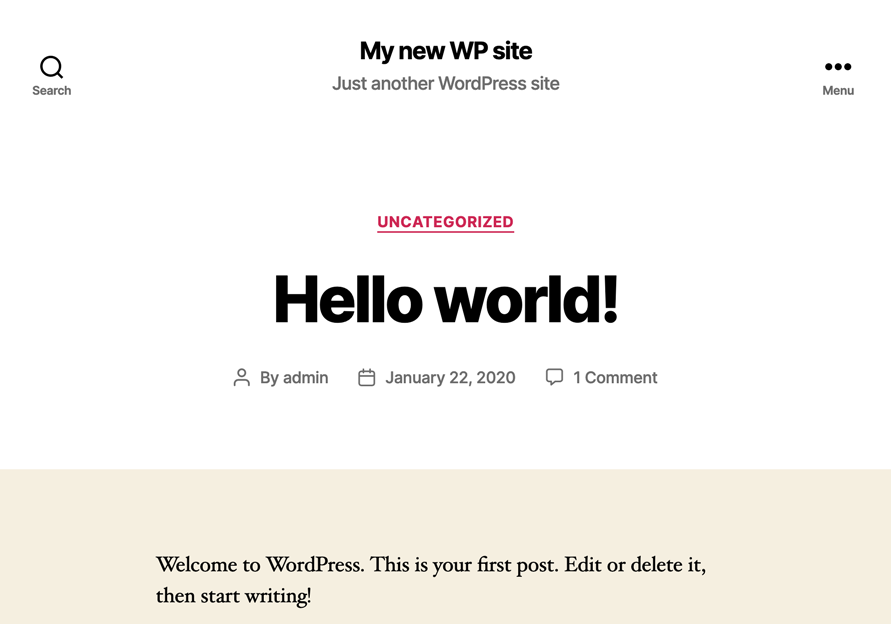 New WordPress site