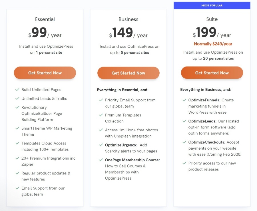 OptimizePress 3 Review of pricing