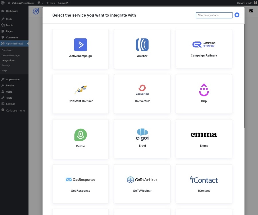 OptimizePress 3 integrations
