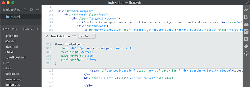 Brackets Text Editor