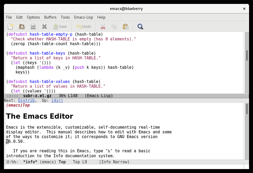 GNU Emacs Text Editor