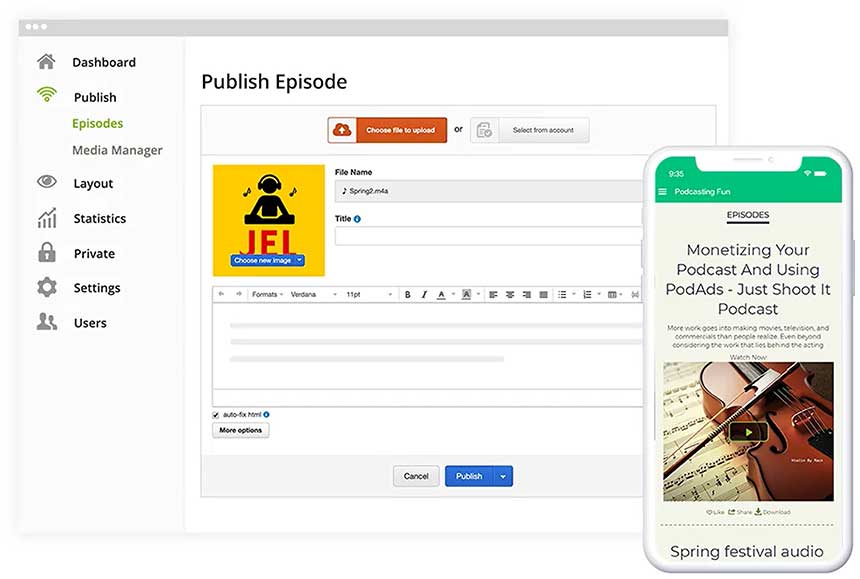 Publishing an Episode in PodBean