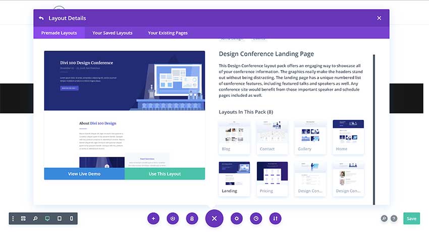 Design Conference Layout Pack in Divi