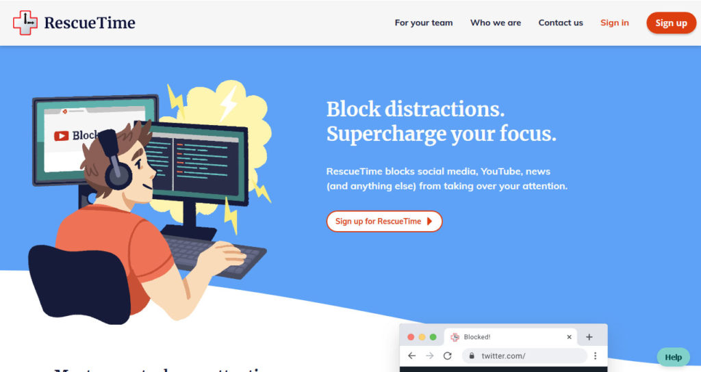 use rescuetime to block distracting websites