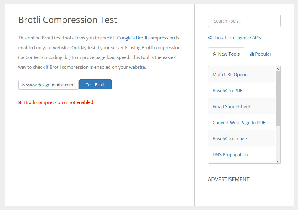 brotli compression testing tool