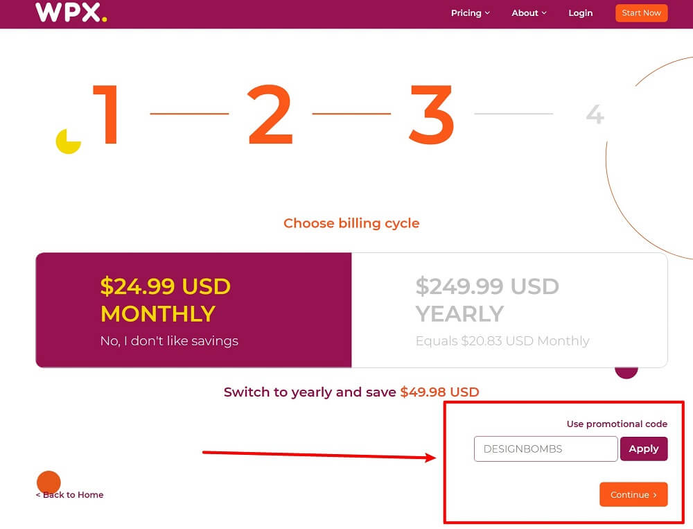 How to apply the WPX Hosting coupon code