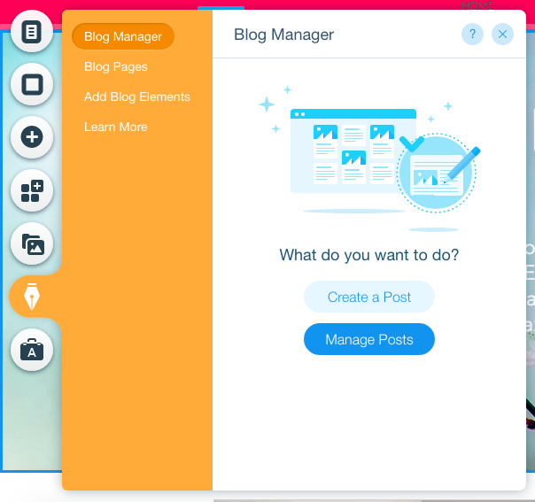 Wix blog manager